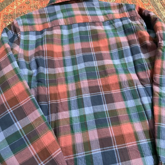 L.L. Bean Fleece Line Plaid Sweater Jacket Collar Purple Cotton Size Medium MP - Picture 6 of 7